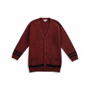 Vintage Calvin Klein Sport Wool Cardigan – Red & Black – Size Small